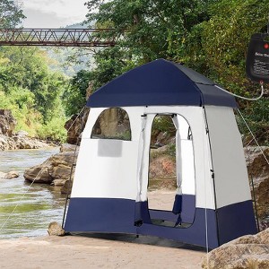 Resenkos Two Room Pop Up Shower Tent, with Shower Bag, Floor and Carry Bag, Easy to Pop Up for Outdoor Privacy, - 1 of 4