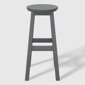 WestinTrends Malibu 24" All Weather Hdpe Outdoor Patio Round Backless Counter Stool - 1 of 4
