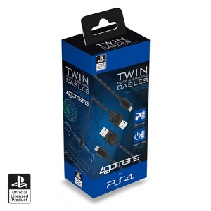 4GAMERS PS5 3m Superfast Play & Charge Cables Twin Pack - 1 of 4