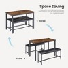 3-Piece Industrial Bar Height Dining Set with 2 Benches, Counter Height Dining Set Space-saving Breakfast Table Set Bistro Dining Set-ModernLuxe - 4 of 4