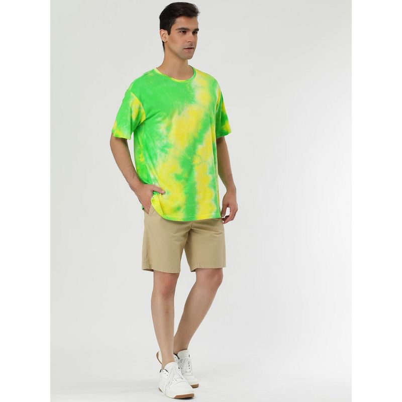 Lars Amadeus Men's Summer Tie Dye Tee Short Sleeves Hip Hop Printed T-Shirt, 4 of 7