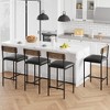 Bar Stools Set of 4, 37 Inch Barstools With Metal Legs PU Seats Chairs - 4 of 4