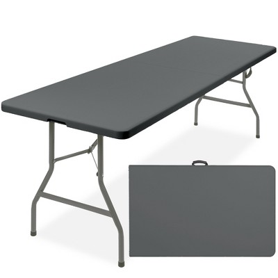 Best Choice Products 8ft Plastic Folding Table, Indoor Outdoor Heavy Duty Portable w/ Handle, Lock for Picnic