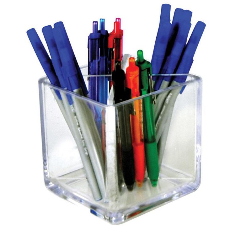 Azar Displays 4" Cube Pencil Holder with Divider, 2 of 5