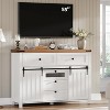 Farmhouse Buffet Cabinet, with 5 Drawers and Sliding Barn Doors, Wood Coffee Bar Table with Adjustable Shelf for Living Room, Dining Room - 3 of 4