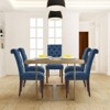 Set of 2 Tufted Upholstered Dining Chairs with High Back and Wood Legs, Fabric Parsons Side Chairs for Kitchen or Dining Room - 2 of 4