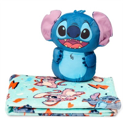 Disney Lilo and Stitch Squeezy Stitch Silk Touch Throw Blanket 50X60 inches and Hugger Set 11 inches
