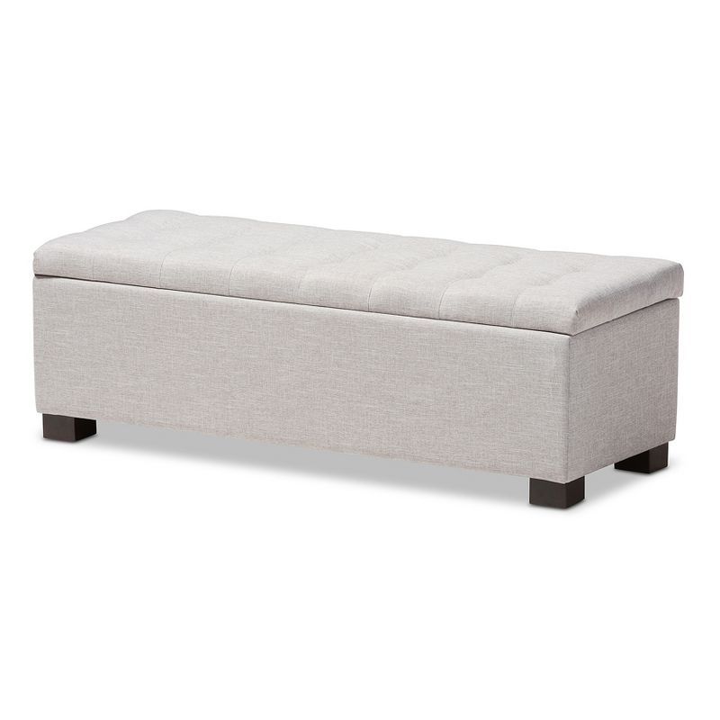 Roanoke Modern And Contemporary Fabric Upholstered Grid - Tufting Storage Ottoman Bench - Baxton Studio, 1 of 10