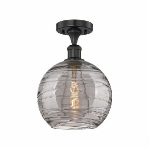 Athens Deco Swirl - 1 Light Semi-Flush Mount In Industrial Style-11.75 Inches Tall and 10 Inches Wide - 1 of 1