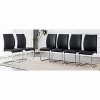 Akoasm Modern Upholstered High Toughness PU Arch Dining Chair Study Chair With Arched Metal Silver Leg Set of 6 For Hotel Living Room & Bedroom-Black - 3 of 4