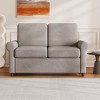 57.4" Pull-Out Sofa Bed Sleeper Sofa Bed with Premium Twin Size Mattress Pad with 2 USB Ports for Living Room Apartment Light - 2 of 4
