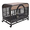 LAOTIES 46'' Heavy Duty Dog Crate,Furniture Style Kennel With Wheels And Removable Tray,Escape Proof Steel Cage For Large Dogs - 3 of 4