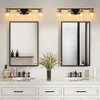 POWLIG 29.53-in 4-Light Black and Gold Bathroom Vanity Light with Clear Glass Shades, Bulbs not Included - 4 of 4