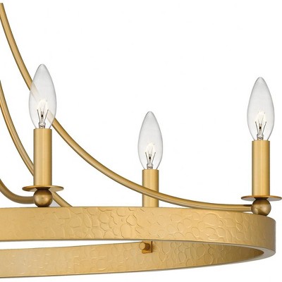 Aspyn Light Gold Embossed Pebble Detail 6-Light Island Chandelier