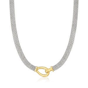 Ross-Simons Two-Tone Sterling Silver Bismark-Link Necklace - 1 of 4