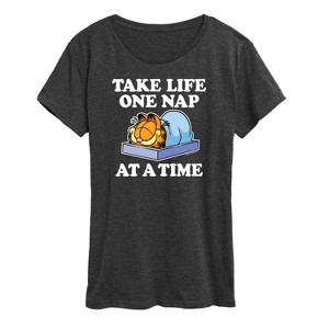 Women's - Garfield - Take Life One Nap Short Sleeve Graphic T-Shirt - 1 of 4