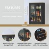 Syemin Decorative Storage Cabinets Tall Pantry Cabinet with Glass Doors for Kitchen, Living Room, Dining Room, - 4 of 4
