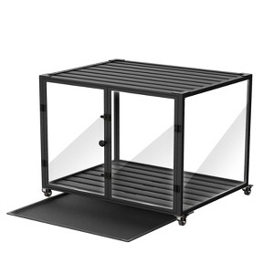 Artloge Modern Extra Large Heavy Duty Dog Crate Tempered Glass Pet Cage with Anti-Rust Aluminum Frame Lockable Casters & Spacious Interior - 1 of 4