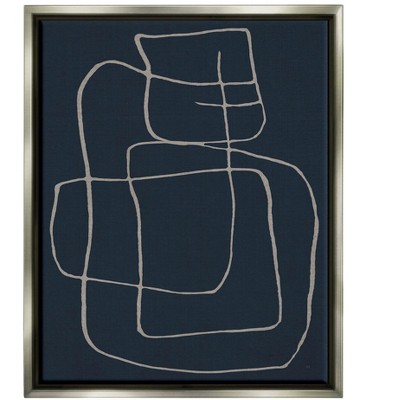 Stupell Industries Squiggle Shapes Abstract LinesFloater Canvas Wall Art