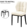 Bekrvio Mid Century Modern Dining Chairs, Upholstered Leather Armless Chairs with Checkered Pattern Back, for Kitchen & Dining Room - 4 of 4
