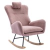 Nursery Rocking Chair, Modern Accent Rocking Chair with Side Pocket, Upholstered Glider Accent Chair with High Backrest and Armrests for Living Room - 4 of 4