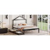 Okak Platform Bed Frame with House-Shaped Headboard and 2 Drawers Metal Storage Bed No Box Spring Needed Easy Assembly - 2 of 4