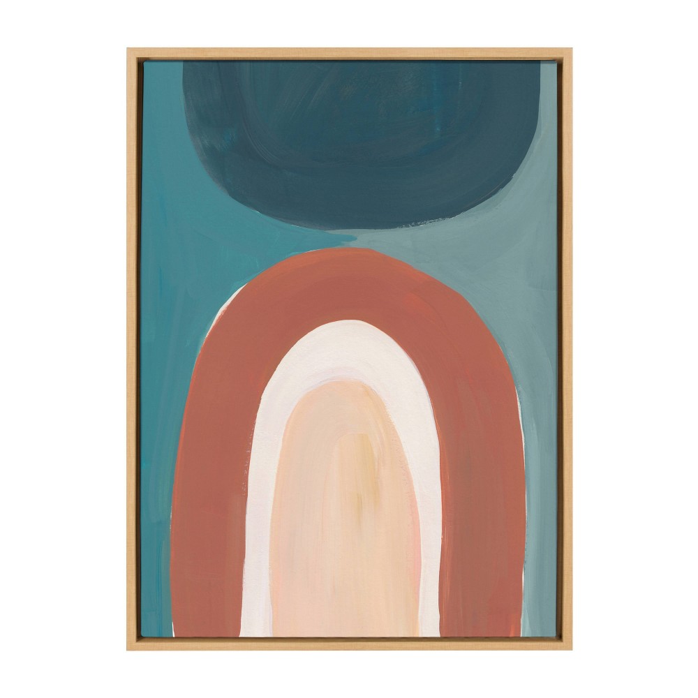 Photos - Other Decoration Kate and Laurel 23" x 33" Sylvie Teoitlan Framed Canvas Wall Art by Kate Aurelia Holloway Natural: Modern Decor, Vertical Sc