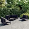 vidaXL Patio Lounge Set Outdoor Sectional Sofa Set Table Poly Rattan Dark Grey - 2 of 4