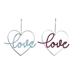 Transpac Valentine Hanging Heart Decor Set of 2 Valentines Home Decorations - 1 of 1