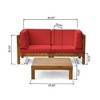 NicBex Modular Sectional Sofa Set, Outdoor Patio Sofa Set, 2-Piece Loveseat with Square Coffee Table, Acacia Wood Outdoor Couch Set - 2 of 4