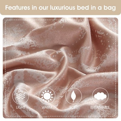 Blush King Jacquard Floral Microfiber Comforter Set