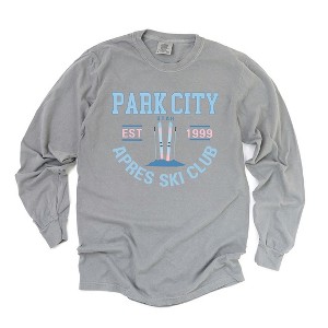 Simply Sage Market Women's Park City Ski Club Long Sleeve Garment Dyed Tee - 1 of 2