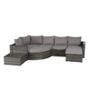 8-Piece Outdoor Patio Rattan Modular Sectional Sofa Set with Tempered Glass Coffee Table - 4 of 4