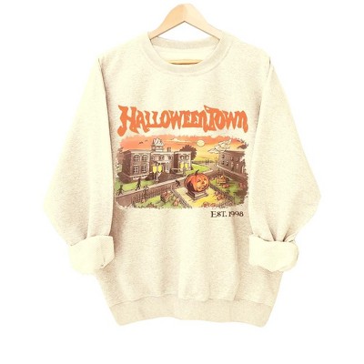 Plus Size Sweatshirts Halloween Tops Plus Size T-Shirt Crew Neck Long Sleeve Halloween Town Sweatshirts Plus Size Sweatshirts for Fall