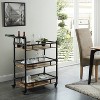 HOMES: Inside + Out Corcoran 3 Tier Metal Serving Cart Beige/Black: Industrial Style Tea & Coffee Cart with Wheels - 2 of 3