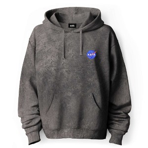 Dalix NASA Mineral Wash Hoodie Dalix NASA Embroidered Fleece Hoodie Mineral Wash Long Sleeve Sweatshirt Mens - 1 of 4