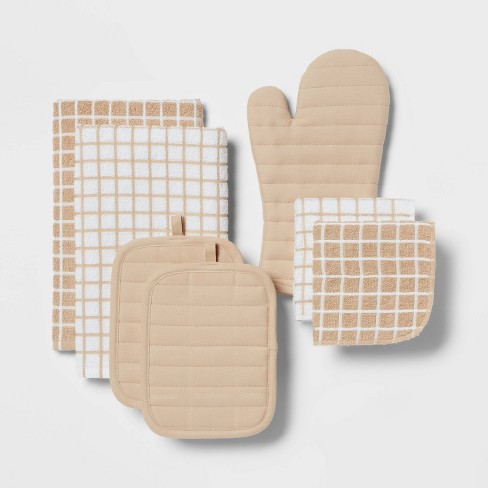 Tan Oven Mitt & Pot Holder Set