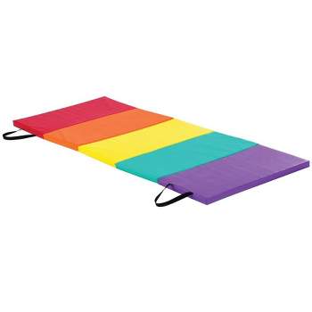  HearthSong 5-Panel Colorful Rainbow Folding Kids Gymnastics  Tumbling Mat For Active Play