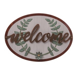 Transpac Metal 23.63" Multicolor Spring Layered Welcome Wall Decor - 1 of 2