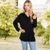 Anna-Kaci Women's Ribbed Long Sleeve V-Neck Pullover Top with Collar and Side Slits - 2 of 4