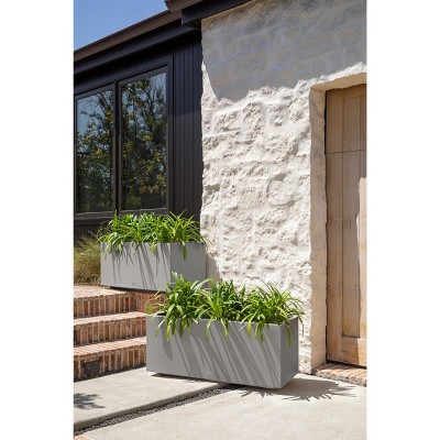 Modern Veradek Long Box 38" Gray Plastic Planter