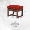 YARDSIGHT 2-Piece Outdoor Wooden Ottomans with Removable Cushions, Multi-Functional Footrests & Side Tables for Patio, Garden & Backyard Seating - 3 of 4