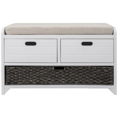 NicBex Modern 32" Storage Bench with 2 Drawers and Basket for Entryway and Living Room