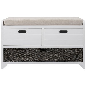 NicBex Modern 32" Storage Bench with 2 Drawers and Basket for Entryway and Living Room - 1 of 4