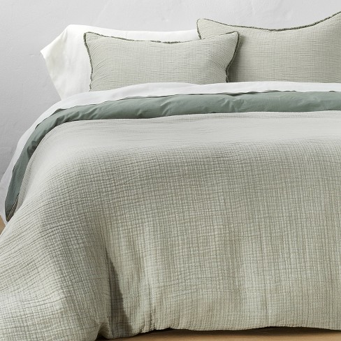 CASALUNA Linen Duvet Cover Set - King- Sage - New purchases