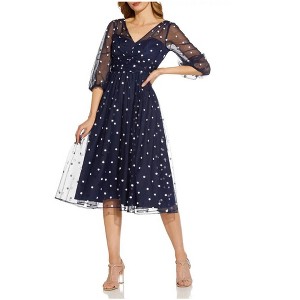 Adrianna Papell Womens Mesh Midi Dress - 1 of 1