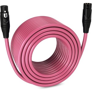 LyxPro 250 ft Pink Balanced XLR Cable – 3‑Pin Male‑to‑Female Mic Cord, 24 AWG OFC - 1 of 4