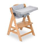 hauck AlphaPlus Grow Along Wooden High Chair Seat with Grey Removable Tray Table and Deluxe Seat Cushion Pad for Babies 6 Months and Up