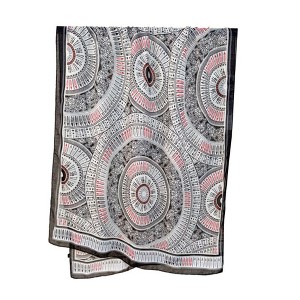 Anna-Kaci Lightweight Printed Scarf with Intricate Circular Pattern and Soft Draping Design for Stylish Everyday Layering 33.5x71in - 1 of 4