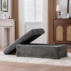 TiramisuBest Modern Upholstered Chenille Ottoman,46" Square Footstool with Sturdy Metal Legs for Living, Bedroom, Entryway, and Office, Beige - 3 of 4
